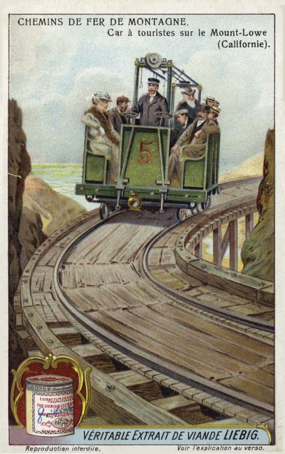 Toeristenwagen op de Mount Lowe Railway, Californië door European School